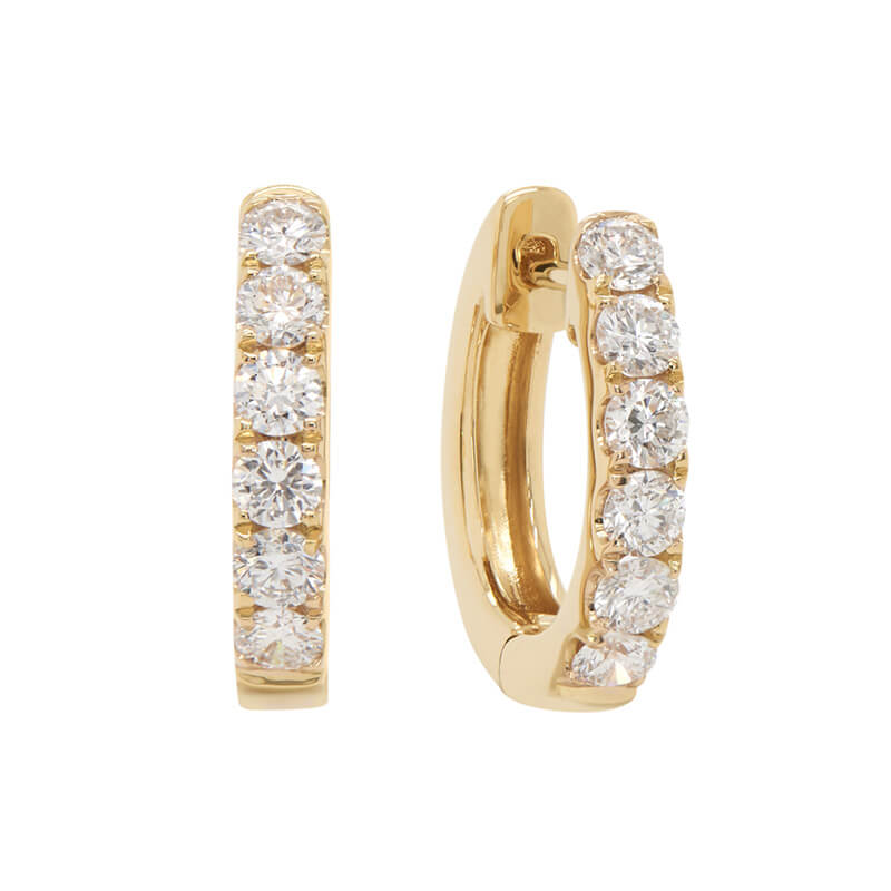 0.8ct Total Lab Diamond Hoop Earrings<br/>18ct Yellow Gold, Colour E/F, Clarity VS