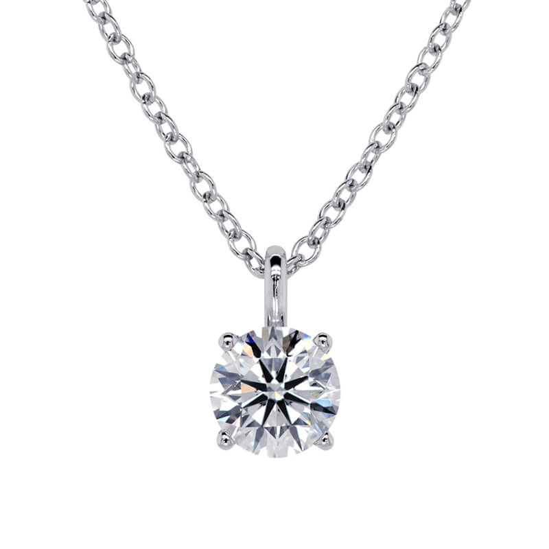 1ct IGI Certified Lab Grown Diamond Bail Pendant<br/>18ct White Gold, Colour E, Clarity VS1, cut Ideal