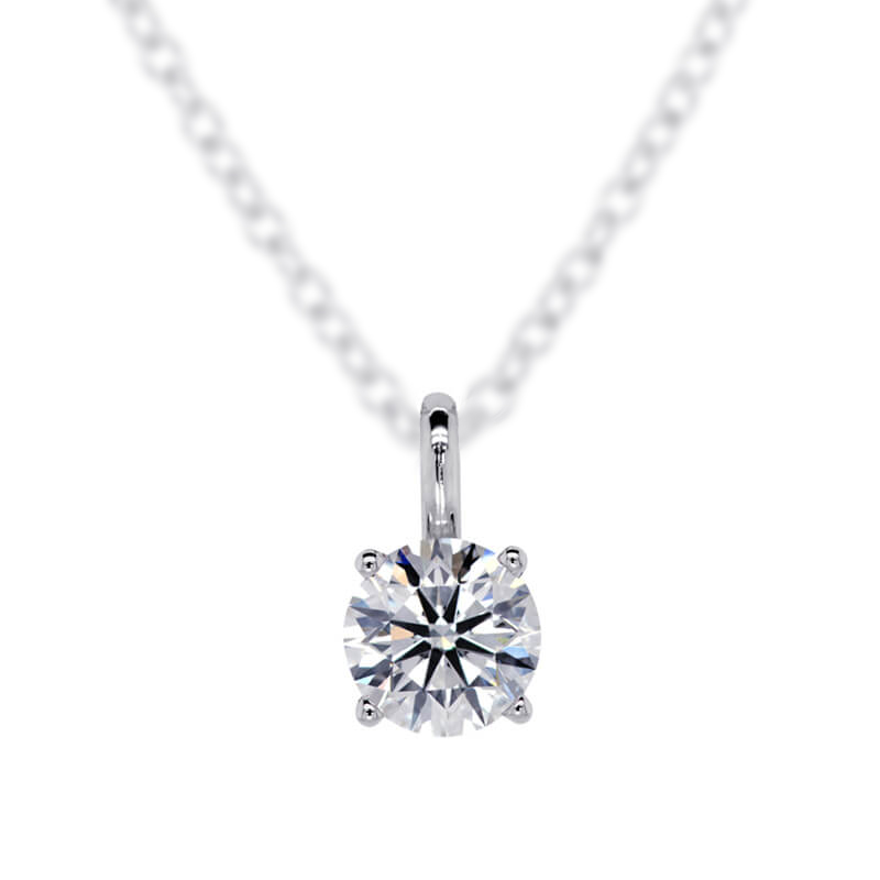 0.7ct IGI Certified Lab Grown Diamond Bail Pendant<br/>18ct White Gold, Colour E, Clarity VS1, cut Ideal